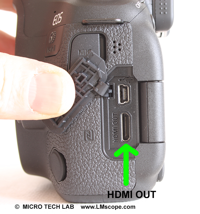 HDMI output USB port DSLR