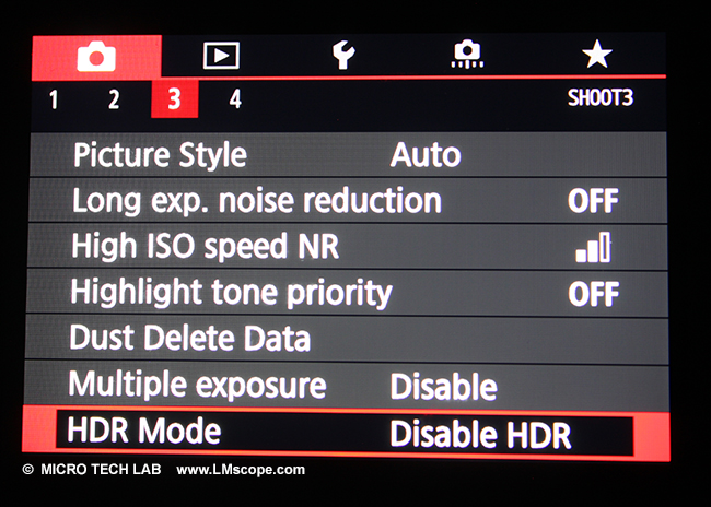 Canon EOS fonction HDR succession d images
