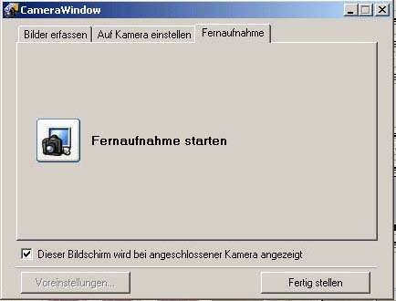 Fernaufnahme starten