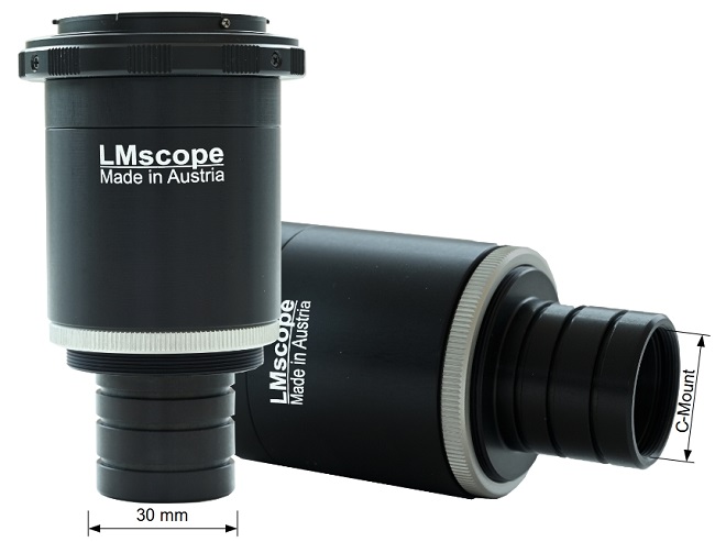 LM Mikroskop Adapter fr Fototubus C-Mount Anschluss und Okular Anschluss