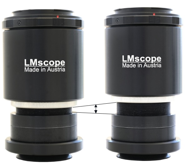  Adaptador de microscopio de imagen directa enfocable para DSLR y DSLM
