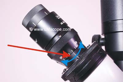 Einstellung Dioptrien beim Mikroskop