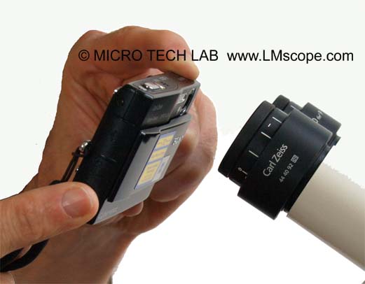 photographing through a microscope eyepiece