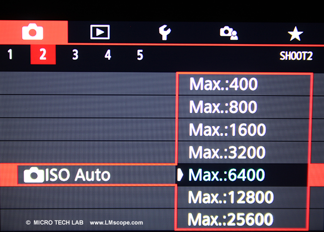 iso sensitivity Canon EOS APS-C