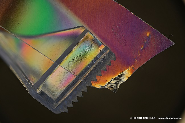 piece of Tesa adhesive tape, image with polarisation filter