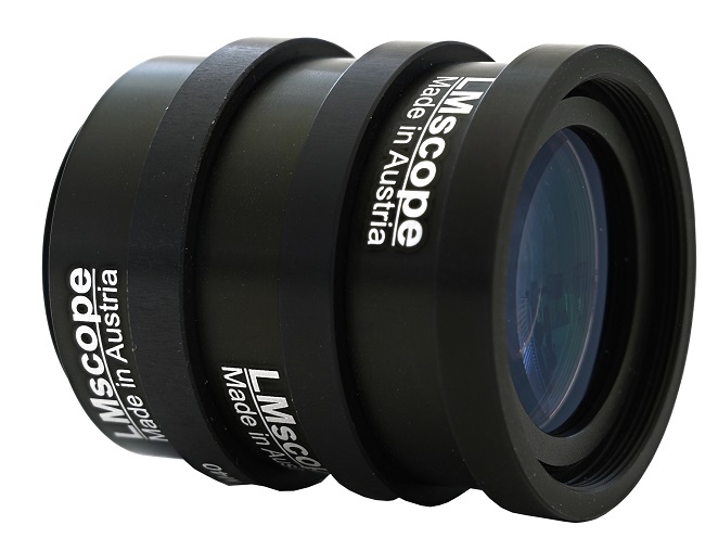 High-resolution microscope hatch lenses: LM macro lens 5x (2.5x) bright macro lens, high numerical aperture