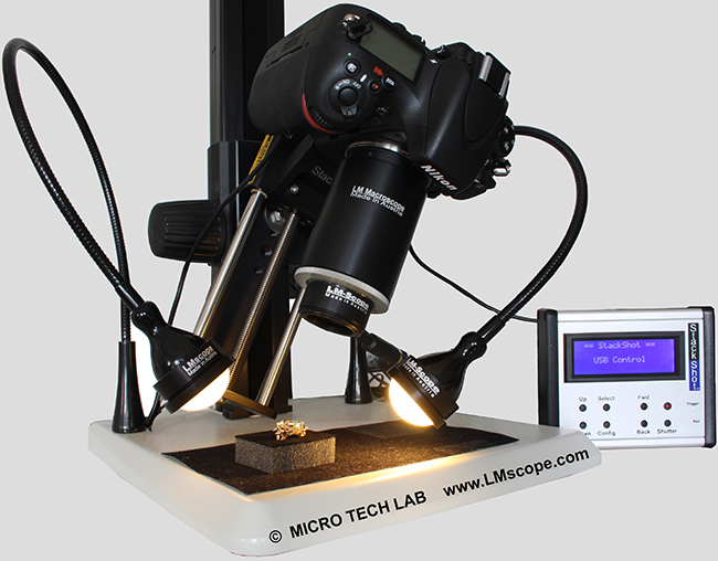 Stackshot rail on LM macroscope broosh