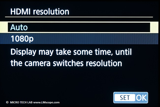 Canon EOS R10 HDMI Auflösung 1080p