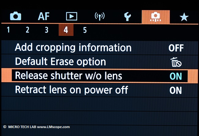 Canon EOS auslsen ohne Originalobjektiv Adapter