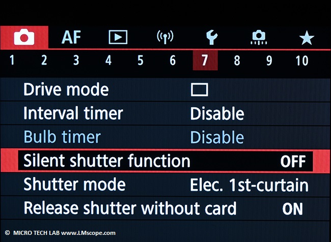  silent shutter with DSLM electronic shutter