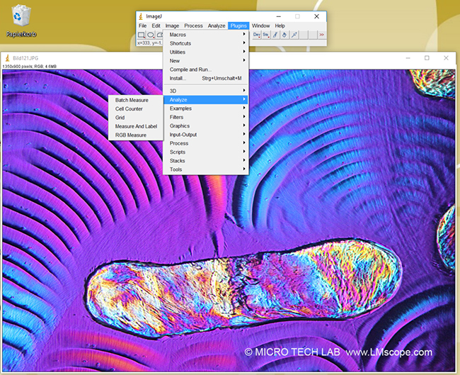 mesurage d images de microscopes