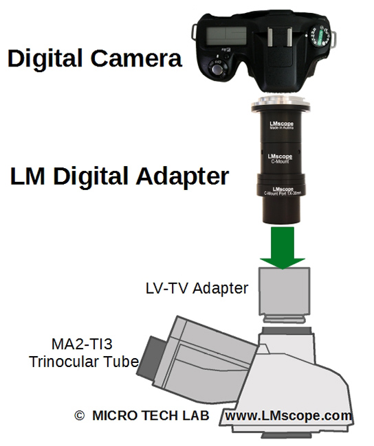 nikon trinocular tube with LM digital adapter TUST38C and c-mount