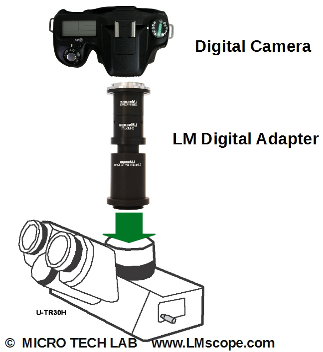 Adapter DSLR on Trinokulartube Olympus U-TR30H IX Serie