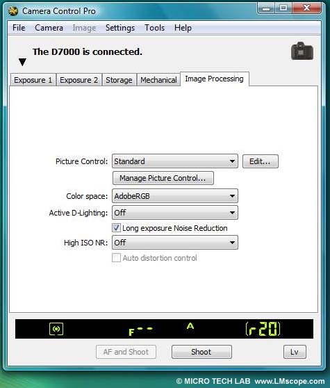 Camera Control Pro 2 Ajustes del espacio de color de la fotografía
