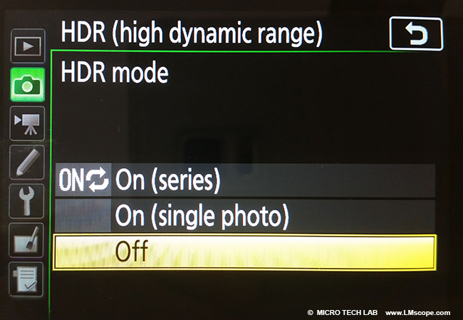 wie kann ich HDR einschalten