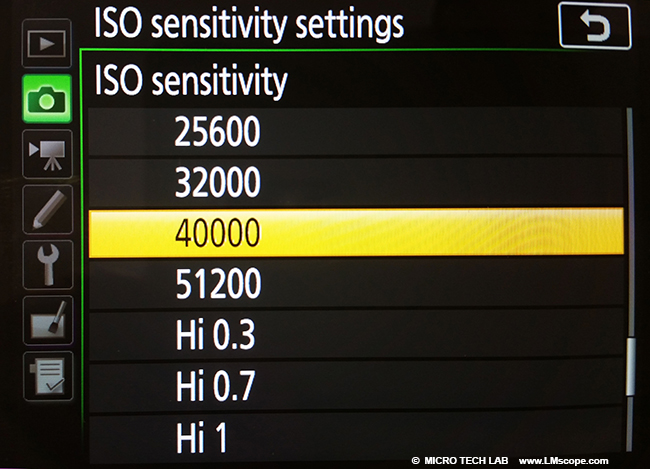 Hohe Lichtempfindlichkeit bei Mikroskopkameras einstellen