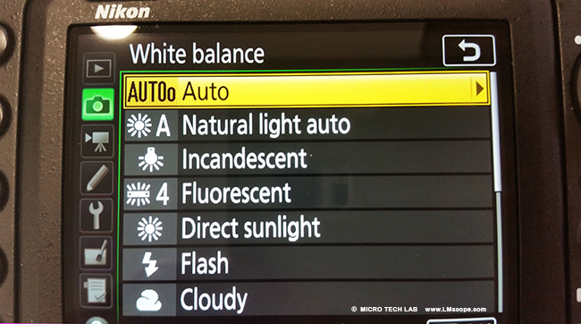 white balancing setup