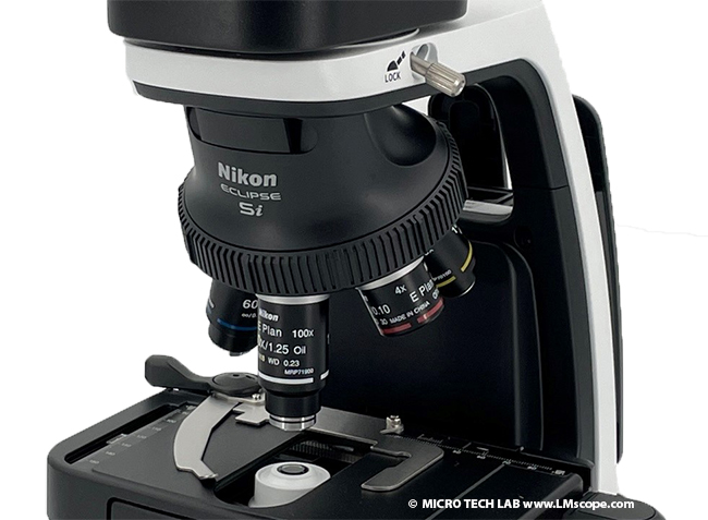 Nikon Eclipse Si nosepiece CFI60 microscopic camera