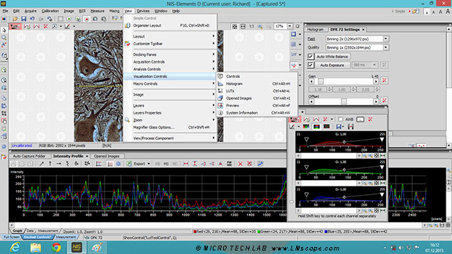 Visualisation controls: Nikon NiS