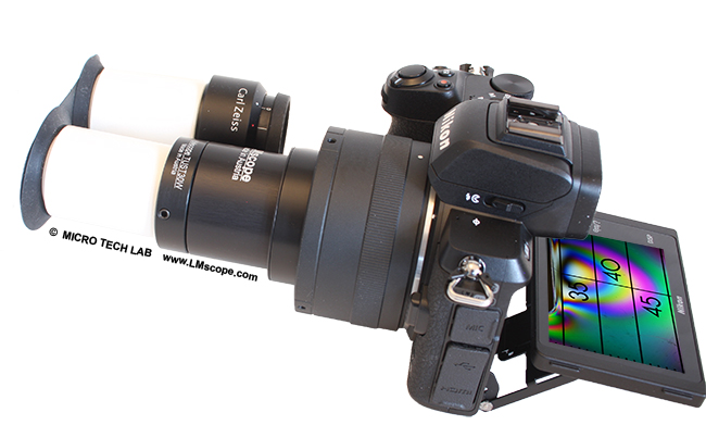 Nikon Z50 eyepiece adapter eyepiece camera DSLM on eyepiece 23.2mm or 30mm ID, integrated optical system