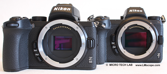 Vergleich Nikon Z50 Z7 Z-serie mit neuem Z Bajonett hochwertige DSLM