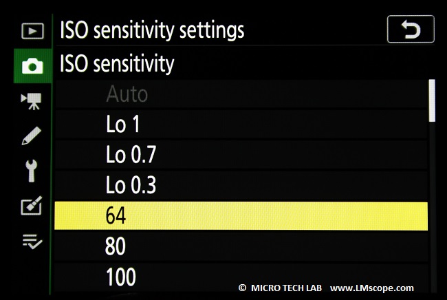 ISO setting low with high light Nikon Z 7