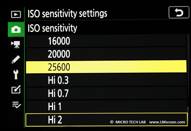 Nikon Z7 ISO max with low light