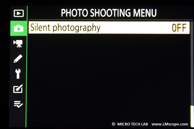 modo silencioso Nikon Z7