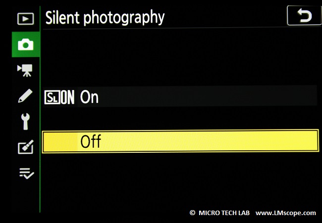 Modo silencioso Nikon Z7