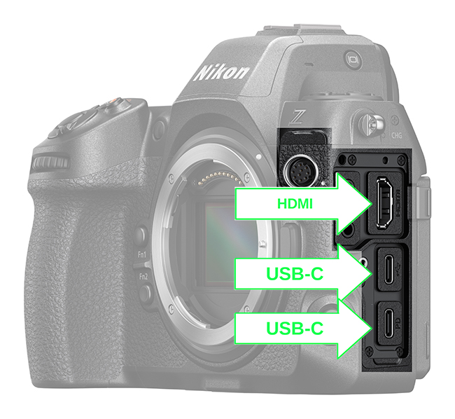 Nikon Z8 Systemkamera HDMI USB-C Anschlsse, Mikroskopbilder Mikroskopvideo