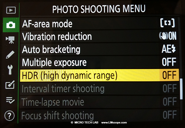 Nikon microscope camera with HDR