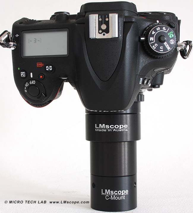 Nikon DSLR  on c-mount port adapter solution
