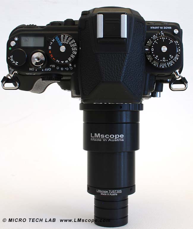 Nikon DSLR on microscope eyepiece tube