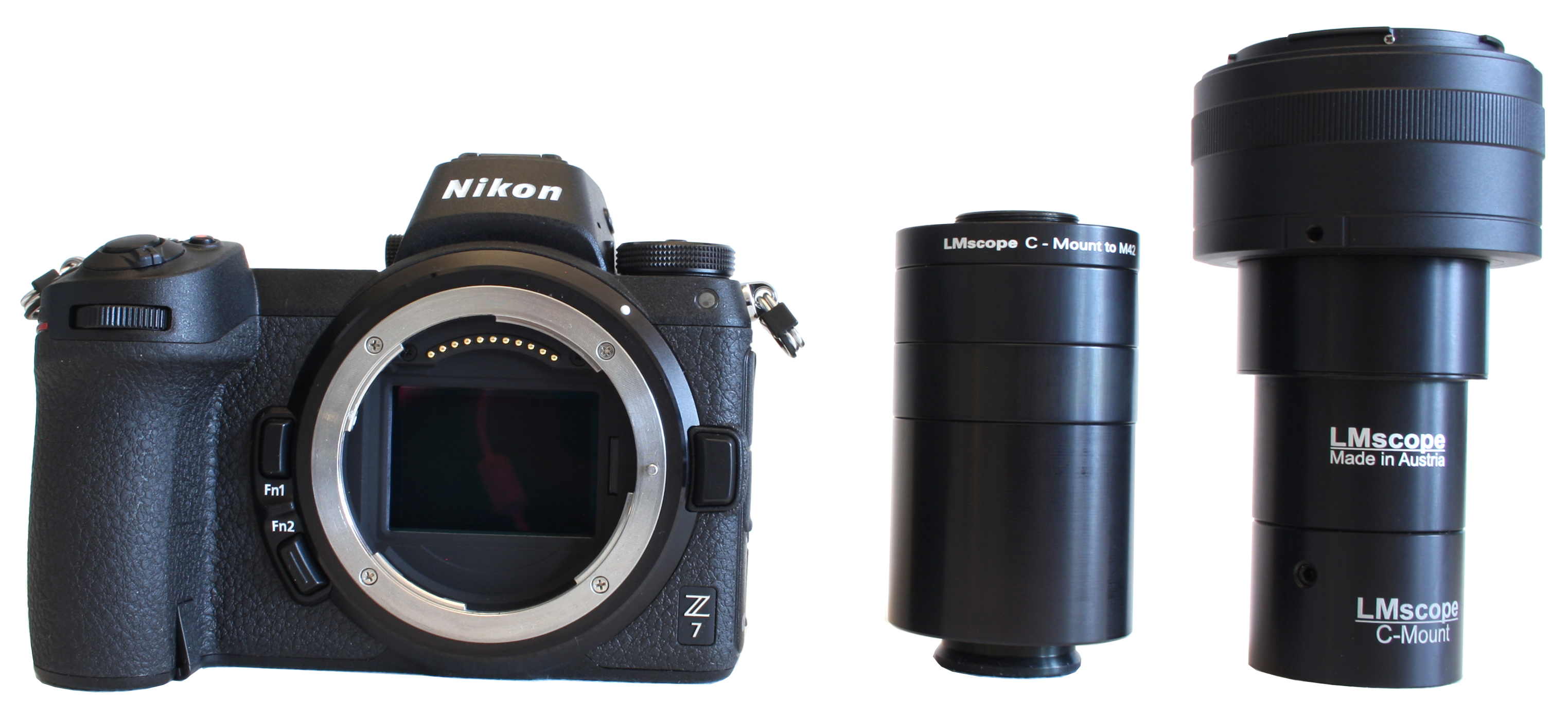Nikon Z7 Systemkamera mit LMscope Spezialadapter für Zeiss Primostar3 