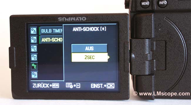 self-timer for microscopy to avoid vibrations