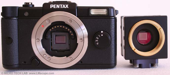 Pentax Q Sensorvergleich C-mount Kamera