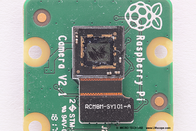 Sony CMOS IMX219 Exmor Sensor / Detailaufnahme Mikroskop LM Adapter entfernen Bayer Matrix