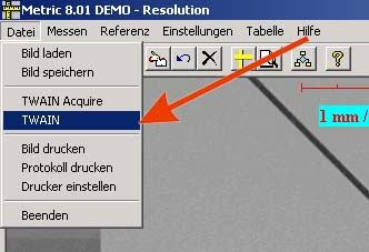 Metric Importfunktion TWAIN