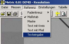 Beschriftung Mikroksopsoftware Metric