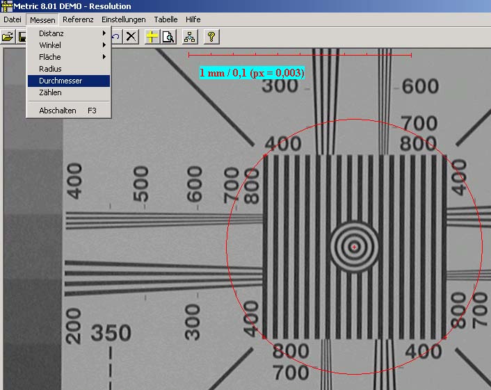 Durchmessermessung Metric Demoversion