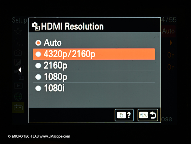 Sony Alpha 7R V HDMI Auflsung, HD, 4K, 8K