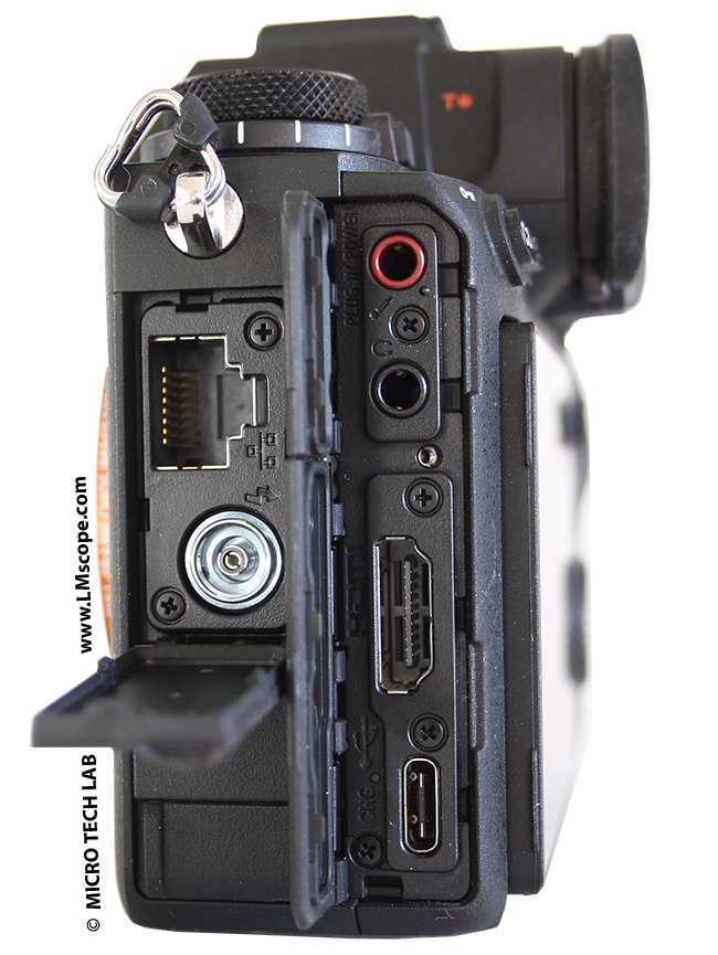 Sony Alpha 1 Anschlüsse T-LAN Anschluss, HDMI, USB, Audio