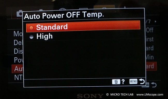 Sony Alpha 6400 auto power off