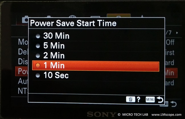 Sony Alpha 6400 Power save 