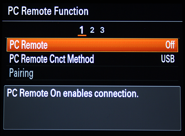 Aktiviert PC Remote Funktion bei Sony Alpha 9II