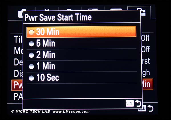 microscopecamera with power save mode