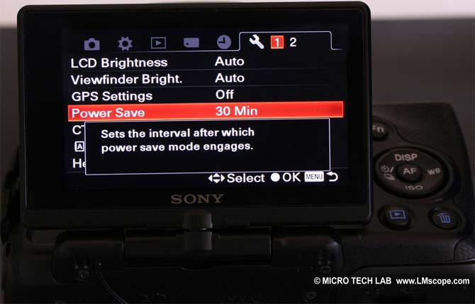 power save Sony Alpha 55