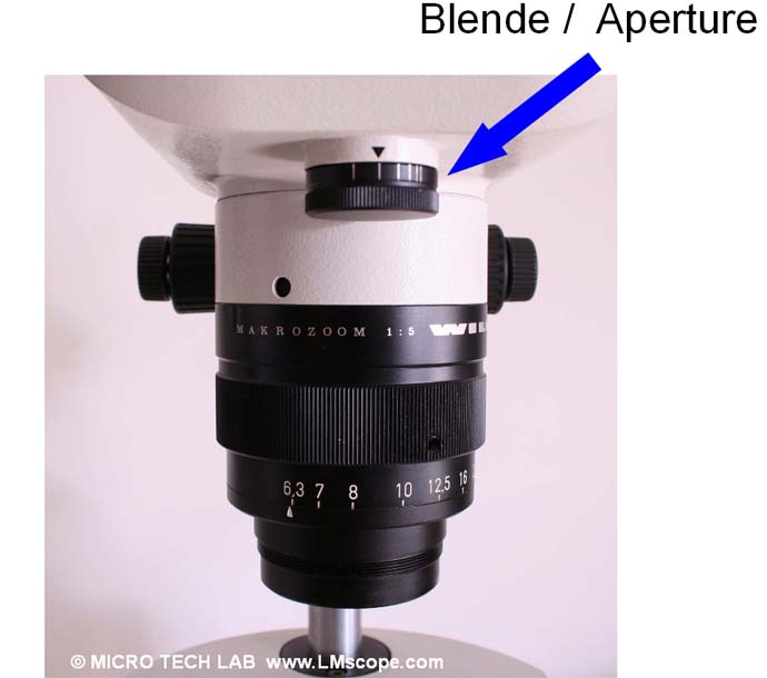 Manuell einstellbare Blende des Leica Wild M420