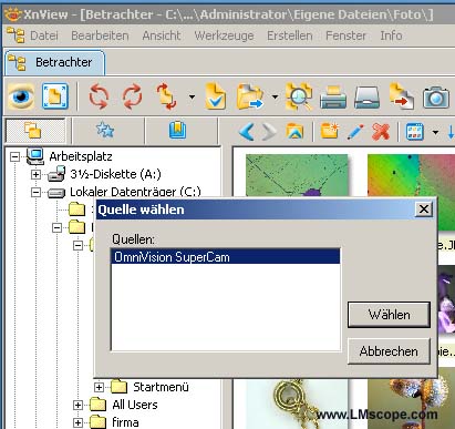 XnView Auswahl Videoquelle