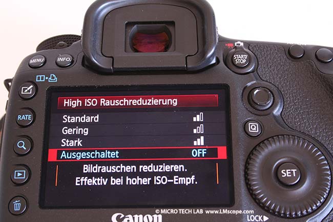 Canon 5D Mark III reducción de ruido con valores ISO